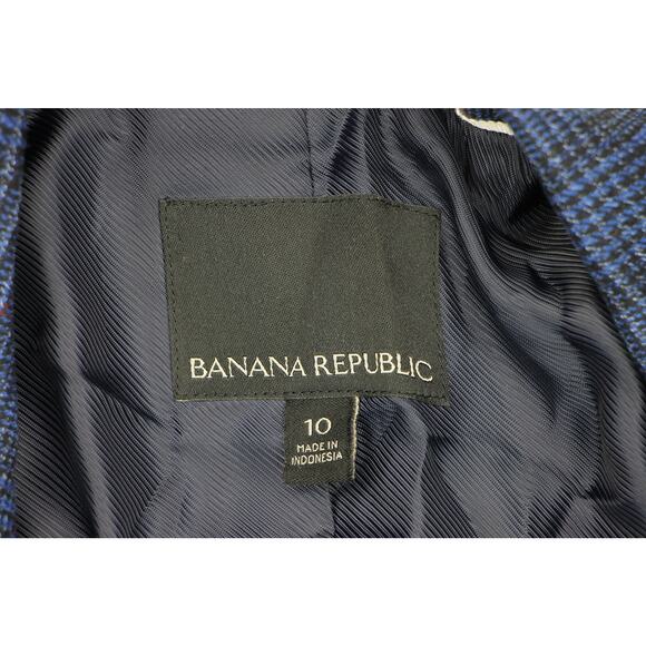 Womens Banana Republic Plaid Blue Career Work Office Blazer Suit Jacket 10 M - Picture 13 of 13